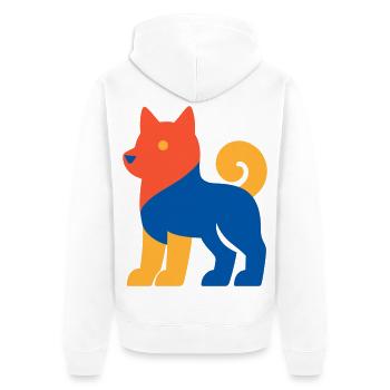Pop Art Dog - Unisex Premium Bio Zip Hoodie - Weiß - Hinten - Thijin (182cm)
