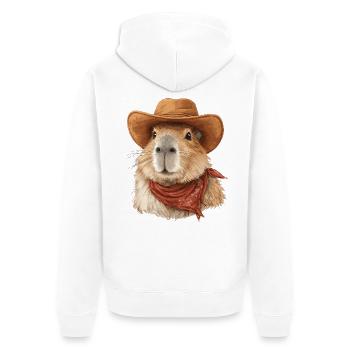 Chapeau de cow-boy Cool Capybara - Veste à capuche bio Premium Unisexe - blanc - Dos - Thijin (182cm)