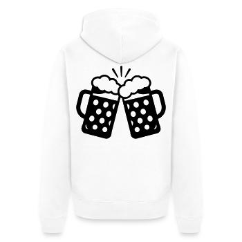 Prosit! - Unisex Premium Bio Zip Hoodie - Weiß - Hinten - Thijin (182cm)