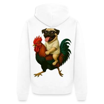 Carlin sur le manège du coq - Veste à capuche bio Premium Unisexe - blanc - Dos - Thijin (182cm)