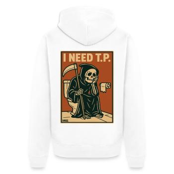 Papier toilette Faucheuse Mort Mort Humour - Veste à capuche bio Premium Unisexe - blanc - Dos - Thijin (182cm)