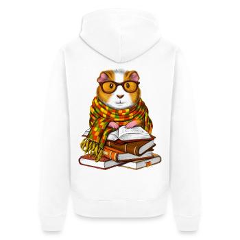 Cochon d’Inde Livres de lecture - Veste à capuche bio Premium Unisexe - blanc - Dos - Thijin (182cm)