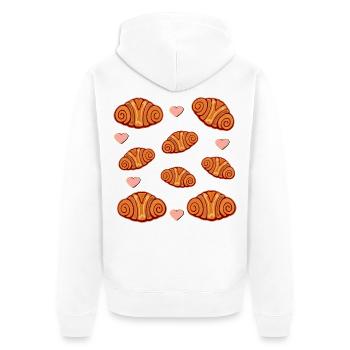 FRANZBRÖTCHEN LIEBEN, HAMBURG - Unisex Premium Bio Zip Hoodie - Weiß - Hinten - Thijin (182cm)