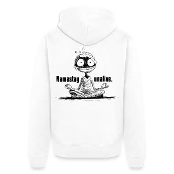 Mummy Humor Design | Funny Halloween Design - Unisex Premium Bio Zip Hoodie - Weiß - Hinten - Thijin (182cm)