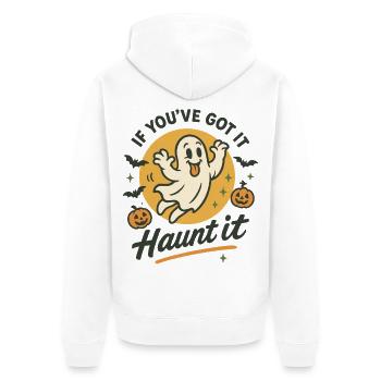 Si vous l’avez Hantez-le drôle Costume d’Halloween - Veste à capuche bio Premium Unisexe - blanc - Dos - Thijin (182cm)