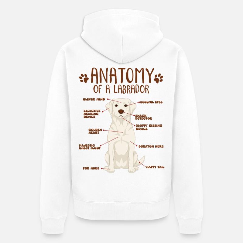 Anatomie d’un labrador blanc - Veste à capuche bio Premium Unisexe - blanc