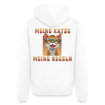 Mon chat Mes règles - Veste à capuche bio Premium Unisexe - blanc - Dos - Thijin (182cm)