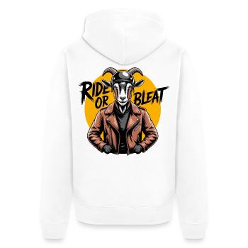 Rebelle Motard Chèvre - Veste à capuche bio Premium Unisexe - blanc - Dos - Thijin (182cm)