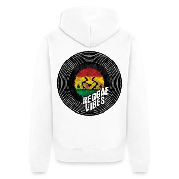 Cercle du logo Reggae Vibes - Veste à capuche bio Premium Unisexe - blanc - Dos - Thijin (182cm)