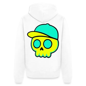 Casquette fluo Streetwear - Veste à capuche bio Premium Unisexe - blanc - Dos - Thijin (182cm)
