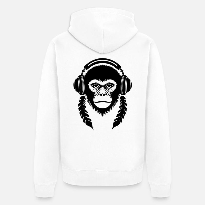 Chemise Digital Monkey Head Cyber Edition - Veste à capuche bio Premium Unisexe - blanc