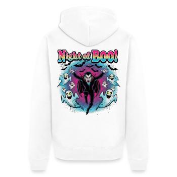 Boo Vampire Night - Unisex Premium Bio Zip Hoodie - Weiß - Hinten - Thijin (182cm)