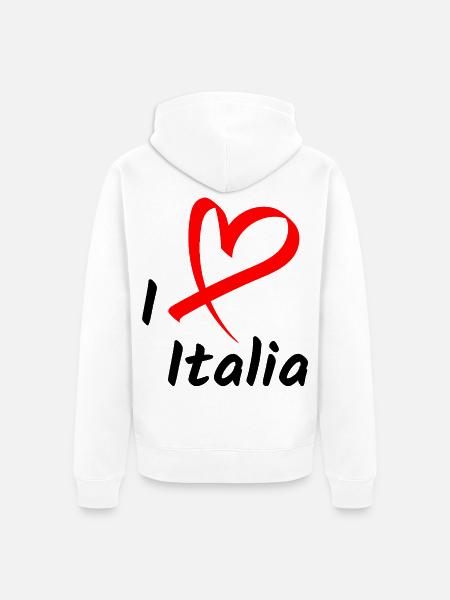 I Love Italia Herz Geschenk - Unisex Premium Bio Zip Hoodie - Weiß