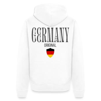 Flag of Germany, made in Germany - Unisex Premium Organic Zip Hoodie - white - Back - Thijin (182cm)