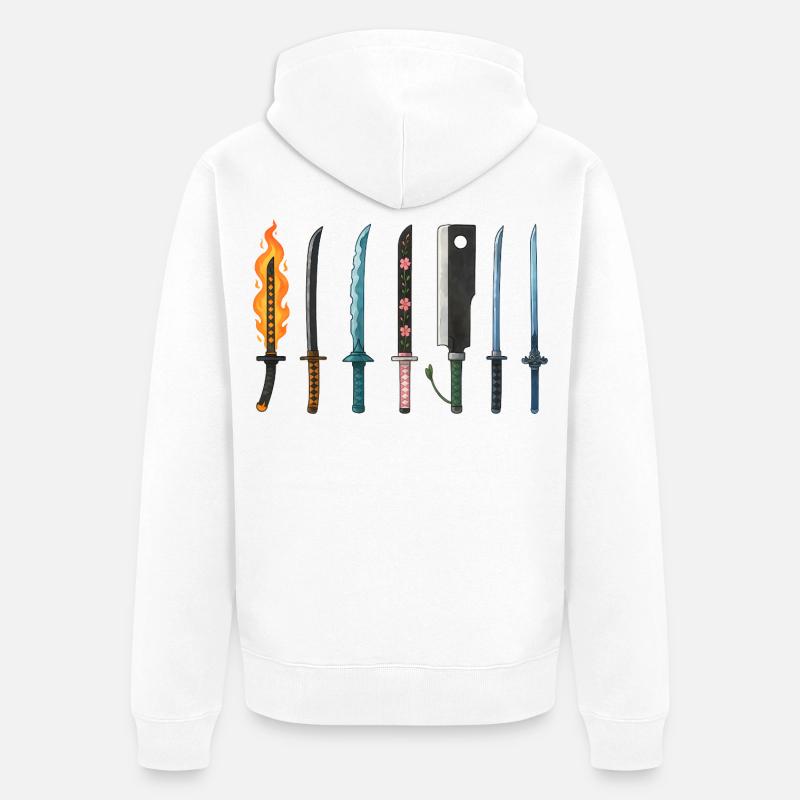 Conception de la collection d’épées d’anime - Veste à capuche bio Premium Unisexe - blanc
