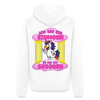 Je suis une naissance de licorne - Veste à capuche bio Premium Unisexe - blanc - Dos - Thijin (182cm)