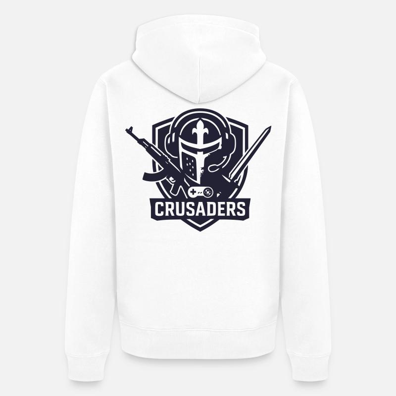 Crusaders_Logo_ _NavyBlue - Veste à capuche bio Premium Unisexe - blanc