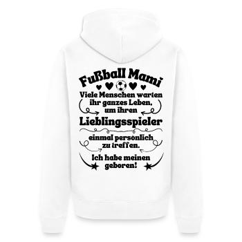Football Le joueur préféré de maman est né - Veste à capuche bio Premium Unisexe - blanc - Dos - Thijin (182cm)