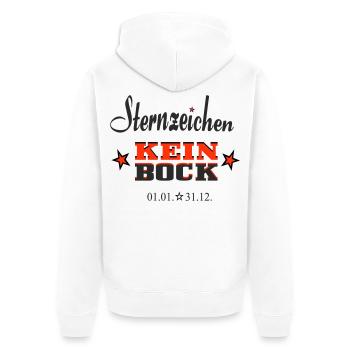 Sternchen Kein Bock Jahreskalender - Unisex Premium Bio Zip Hoodie - Weiß - Hinten - Thijin (182cm)