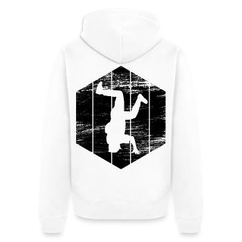 Breakdancer - Unisex Premium Bio Zip Hoodie - Weiß - Hinten - Thijin (182cm)