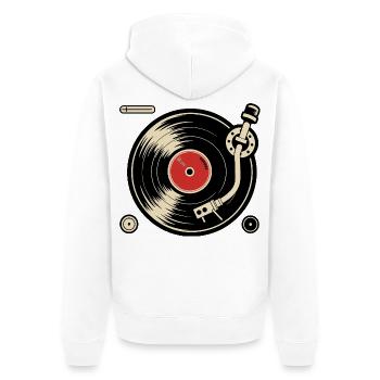 Disques vinyles Platine vinyle Platine vinyle Graphisme - Veste à capuche bio Premium Unisexe - blanc - Dos - Thijin (182cm)