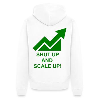 Onlinebusiness Motivation - Unisex Premium Bio Zip Hoodie - Weiß - Hinten - Thijin (182cm)