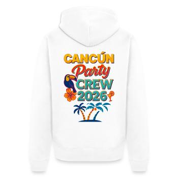 Cancún Party Crew 2026 - Unisex Premium Organic Zip Hoodie - white - Back - Thijin (182cm)