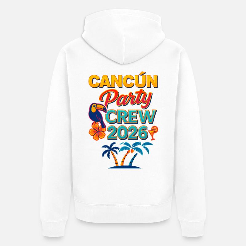 Équipe de fête de Cancún 2026 - Veste à capuche bio Premium Unisexe - blanc