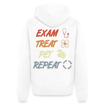 Examen Traiter Pet Répéter - Veste à capuche bio Premium Unisexe - blanc - Dos - Thijin (182cm)