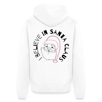 I Believe in Santa Claus - Unisex Premium Bio Zip Hoodie - Weiß - Hinten - Thijin (182cm)