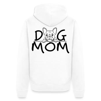 Dog Mom | Cute Bulldog Line Art Design - Unisex Premium Bio Zip Hoodie - Weiß - Hinten - Thijin (182cm)