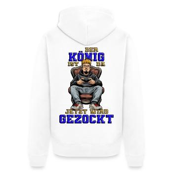 Le roi est là, passe-moi la manette - Veste à capuche bio Premium Unisexe - blanc - Dos - Thijin (182cm)