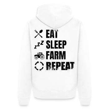 Landwirt Zeitplan - Unisex Premium Bio Zip Hoodie - Weiß - Hinten - Thijin (182cm)