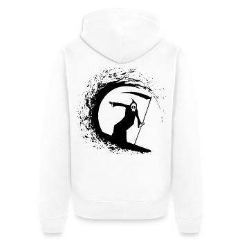La mort et le surf - Veste à capuche bio Premium Unisexe - blanc - Dos - Thijin (182cm)