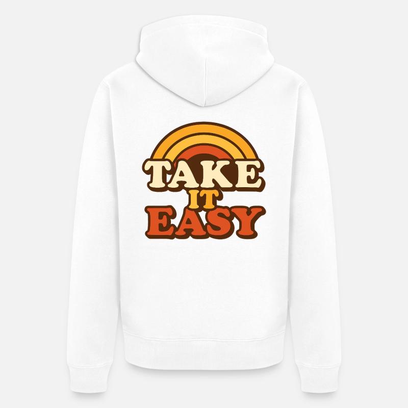 Rétro Take It Easy - Veste à capuche bio Premium Unisexe - blanc