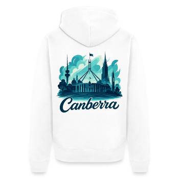 Canberra Hauptstadt Australien maritim Geschenk - Unisex Premium Bio Zip Hoodie - Weiß - Hinten - Thijin (182cm)