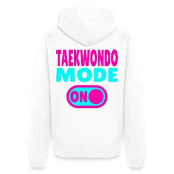 Taekwondo Mode ON – Power for martial arts fans - Unisex Premium Organic Zip Hoodie - white - Back - Thijin (182cm)