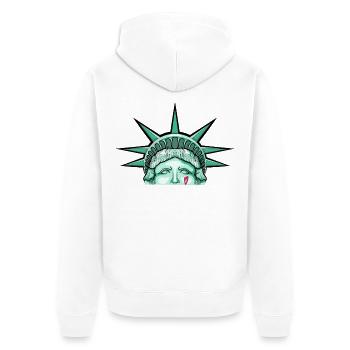 Liberty Mint PopArt Heart - Unisex Premium Organic Zip Hoodie - white - Back - Thijin (182cm)