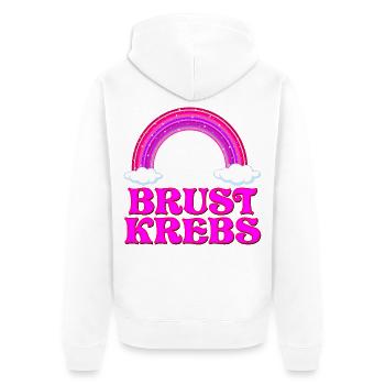 BRUSTKREBS REGENBOGEN - Unisex Premium Bio Zip Hoodie - Weiß - Hinten - Thijin (182cm)