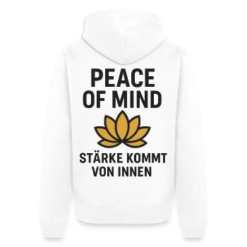 Zen-Lotus Frieden und Innere Kraft - Unisex Premium Bio Zip Hoodie - Weiß - Hinten - Thijin (182cm)