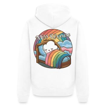 Miss Dreamer Design Child Dreamer and Sleep - Unisex Premium Organic Zip Hoodie - white - Back - Thijin (182cm)