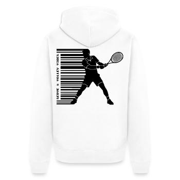 Tennis Silhouette Hoodie Dark - Unisex Premium Organic Zip Hoodie - white - Back - Thijin (182cm)