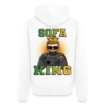 Chemise gaming - canapé king controller zocken - Veste à capuche bio Premium Unisexe - blanc - Dos - Thijin (182cm)