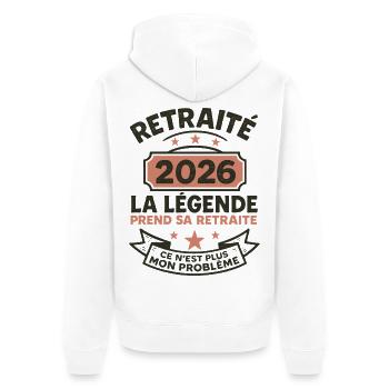 Retired 2026 It's not my problem anymore humor - Unisex Premium Organic Zip Hoodie - white - Back - Thijin (182cm)