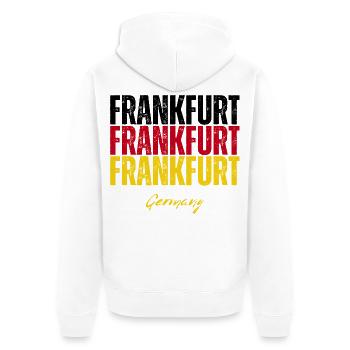 Francfort, Allemagne, un souvenir de Francfort - Veste à capuche bio Premium Unisexe - blanc - Dos - Thijin (182cm)