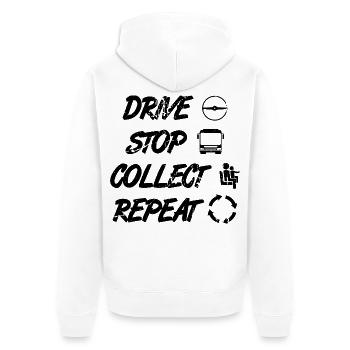 Bus Driver Schedule - Unisex Premium Organic Zip Hoodie - white - Back - Thijin (182cm)