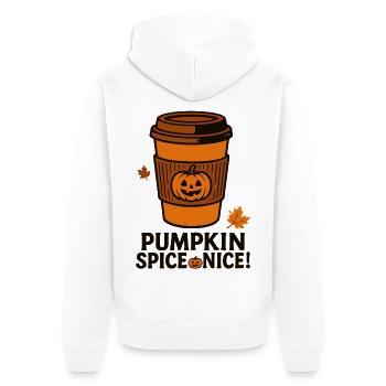 Pumpkin Spice Schöner lustiger Kaffee Halloween Kostüm - Unisex Premium Bio Zip Hoodie - Weiß - Hinten - Thijin (182cm)