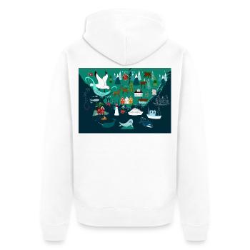 Souvenir du sud de la Norvège - Veste à capuche bio Premium Unisexe - blanc - Dos - Thijin (182cm)