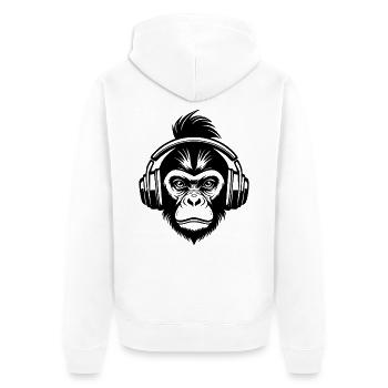 Monkey Head Bass Moment Beat Session Chemise - Veste à capuche bio Premium Unisexe - blanc - Dos - Thijin (182cm)