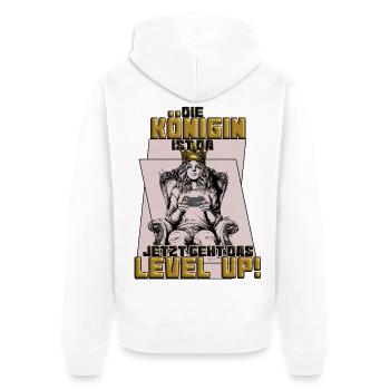 La reine est là, maintenant le jeu de niveau supérieur commence - Veste à capuche bio Premium Unisexe - blanc - Dos - Thijin (182cm)